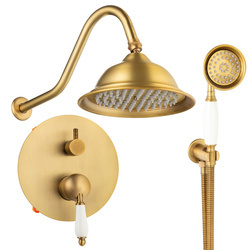 CONJUNTO DE DUCHA EMPOTRADO RETRO S-1175V ORO VIEJO