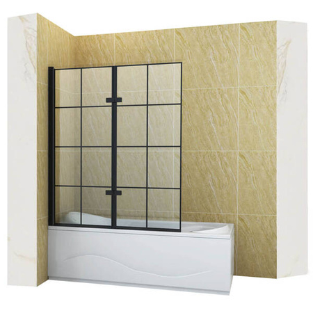 MAMPARA DE BAÑO HAMILTON DE 2 HOJAS 120X150 FIJA NEGRA
