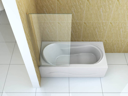 MAMPARA DE BAÑO ASTON DE 1 HOJA 90X150 FIJA DORADO CEPILLADO