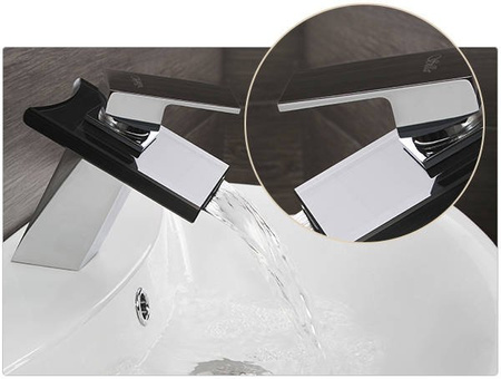 GRIFO DE LAVABO DE VIDRIO LUNA DE PIE BAJO S-1002 CROMADO