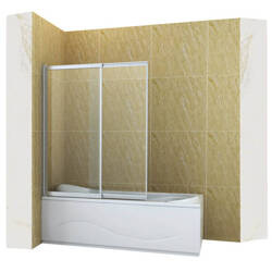 BIOMBO DE BAÑERA SPENCER DE 2 HOJAS 100X150 DESLIZANTE CROMADO