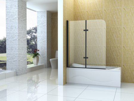 BIOMBO DE BAÑO MARION DE 2 HOJAS 120X140 MÓVIL NEGRO