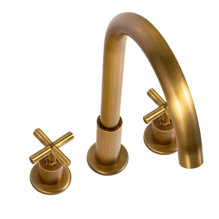 GRIFO DE LAVABO VERANNI DE 3 AGUJEROS SEM-1106V ORO ANTIGUO