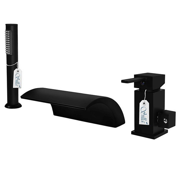 GRIFO DE BAÑERA CASCADE S-1006B DE 3 AGUJEROS NEGRO