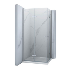 CABINA DE DUCHA BAXLER CROMADA CON PLATO DE DUCHA CUADRADO TRANSPARENTE - 90X90X190