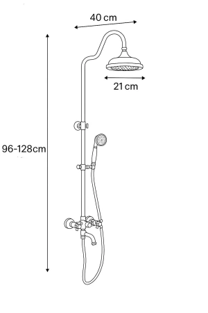 CONJUNTO DE DUCHA EXTERIOR ADELITA RETRO S-1125 ORO VIEJO