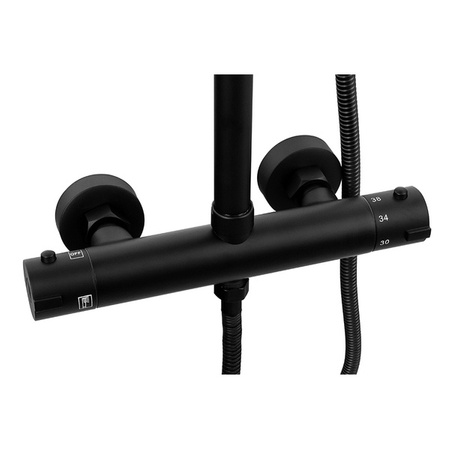 CONJUNTO DE DUCHA SENTINI SOBREPUESTO CON TERMOSTATO S-1170B NEGRO