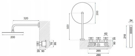 CONJUNTO DE DUCHA EMPOTRADO VERANNI S-1127G DORADO