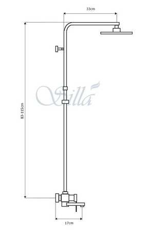 CONJUNTO DE DUCHA CUBO EXTERIOR S-1067B NEGRO