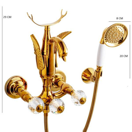 GRIFO DE BAÑERA DE PARED SWENNA RETRO S-1177G DORADO