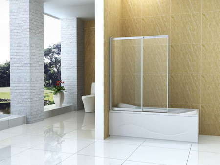 BIOMBO DE BAÑERA SPENCER DE 2 HOJAS 100X150 DESLIZANTE CROMADO