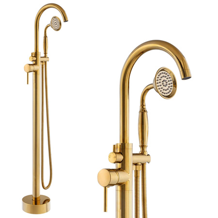 GRIFO DE BAÑERA ROSA RETRO EXENTO S-1221G DORADO
