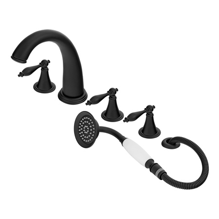 GRIFO DE BAÑERA RETRO DE 5 AGUJEROS S-1214B NEGRO