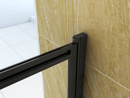 MAMPARA DE BAÑO SPENCER DE 2 HOJAS 120X150 DESLIZANTE NEGRA