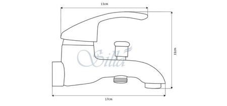 GRIFO DE BAÑERA EXODO DE PARED S-1076 CROMO