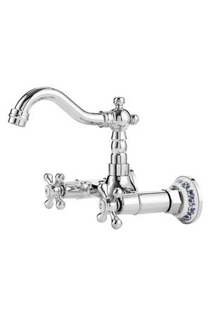 GRIFO DE LAVABO DE PARED ESTELA RETRO S-1153 CROMO