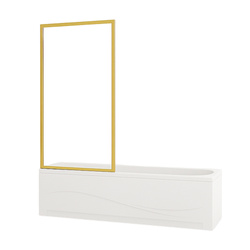 Mampara de bañera VESTON de 1 hoja 80x150 FIX dorada