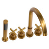 GRIFO DE BAÑERA VERANNI DE 5 AGUJEROS S-1104V ORO ANTIGUO