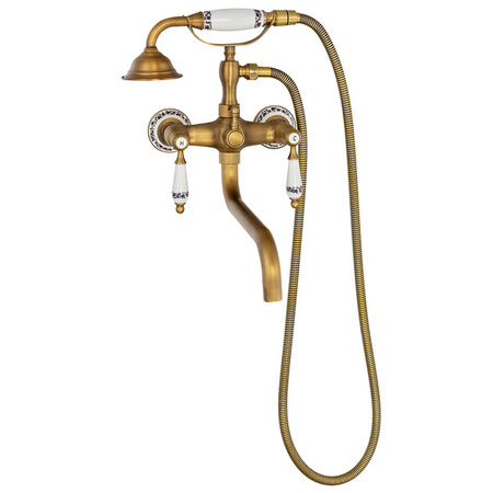 GRIFO DE BAÑERA DE PARED PALOMA RETRO S-1184V ORO VIEJO