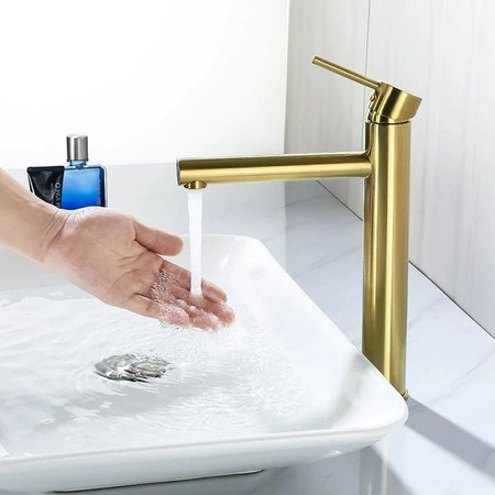 GRIFO DE LAVABO BELLA ALTO S-2002G DORADO
