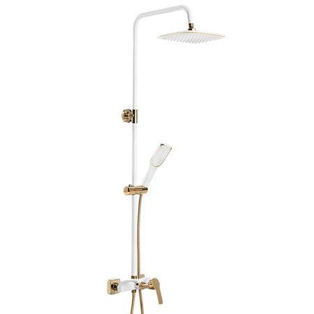 CONJUNTO DE DUCHA GIO EXTERIOR S-1157 BLANCO / DORADO