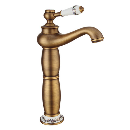 GRIFO DE LAVABO PALOMA ALTO RETRO S-1108 ORO VIEJO