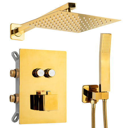 CONJUNTO DE DUCHA CUBO EMPOTRADO S-1171G DORADO