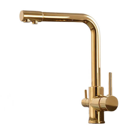 GRIFO DE COCINA PARA FREGADERO DE TRES VÍAS S-2103G DORADO