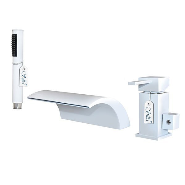 GRIFO DE BAÑERA CASCADE DE 3 AGUJEROS S-1006W BLANCO