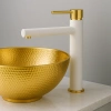 GRIFO DE LAVABO BELLA ALTO S-2002WG BLANCO/DORADO