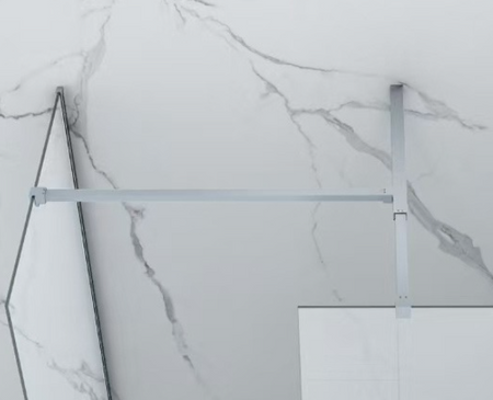 MAMPARA DE DUCHA PALMER WALK-IN DOBLE DE 2 PARTES 90x200 80x200 TRANSPARENTE CROMO