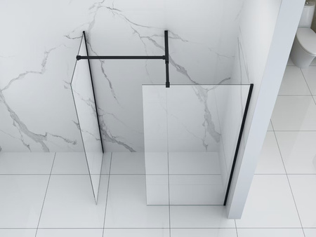 MAMPARA DE DUCHA PALMER WALK-IN DOUBLE DE 2 PARTES 80x200 120x200 TRANSPARENTE NEGRA