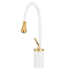 GRIFO DE LAVABO LUCA DE SOBREMESA GIRATORIO S-1192WG BLANCO/ORO