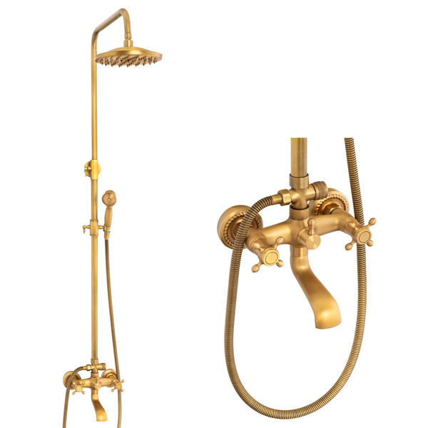 CONJUNTO DE DUCHA EXTERNA RETRO CAMILLA S-1197V ORO VIEJO