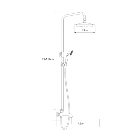 CONJUNTO DE DUCHA RETRO VERONA EXTERIOR S-1186V ORO VIEJO