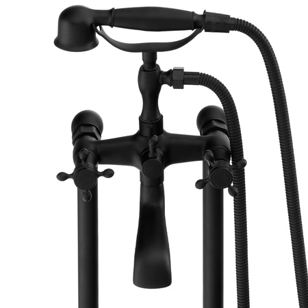 Grifo de bañera independiente retro Camilla S-1071B negro