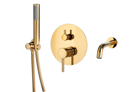 GRIFO DE BAÑERA EMPOTRADO ROSA S-1096G DORADO