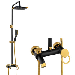 CONJUNTO DE DUCHA SENTINI EXTERIOR S-1191BG NEGRO/DORADO