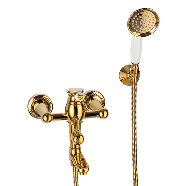 GRIFO DE BAÑERA VERONA DE PARED RETRO S-1185G DORADO