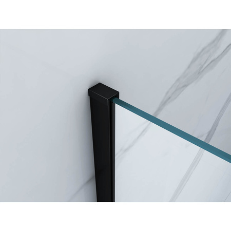 MAMPARA DE DUCHA WALK-IN DE 2 PARTES 90x50x200 TRANSPARENTE NEGRA