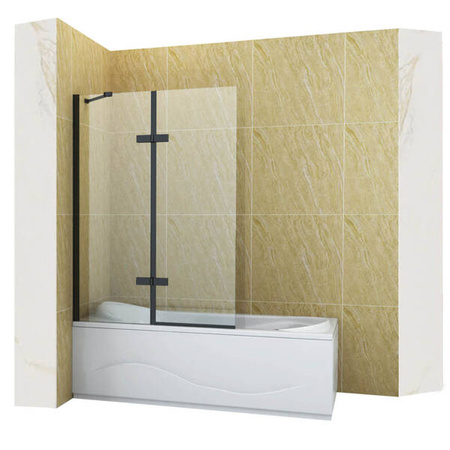 MAMPARA DE BAÑO GARETT DE 2 HOJAS 120X150 FIJA NEGRA