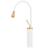 GRIFO DE LAVABO LUCA DE SOBREMESA ALTO GIRATORIO S-1154WG BLANCO/ORO