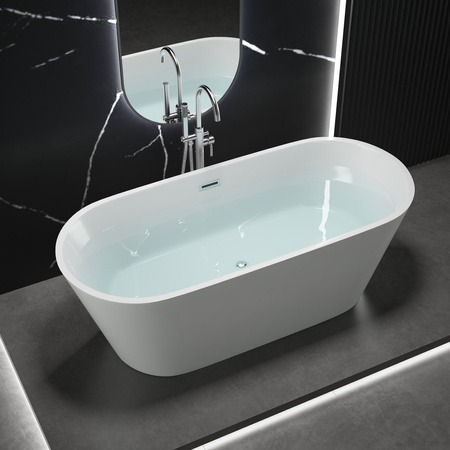 BAÑERA EXENTA EMILY ACRÍLICA 150×75×58 BLANCA