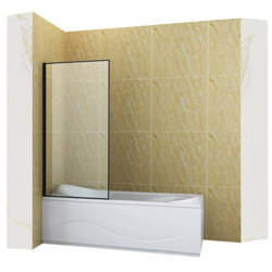 MAMPARA DE BAÑO MADISON DE 1 HOJA 70X140 FIJA NEGRA