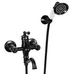 GRIFO DE BAÑERA DE PARED ADELITA RETRO S-1181BG NEGRO