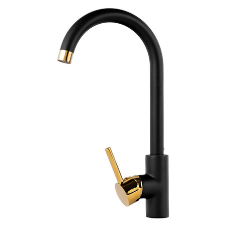 GRIFO DE COCINA ROSA PARA FREGADERO S-1003BG NEGRO/DORADO