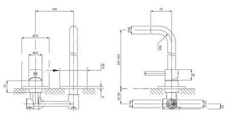 GRIFO DE LAVABO ROSA EMPOTRADO S-1077B NEGRO