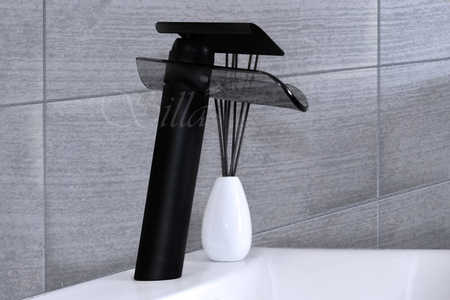 ChatGPT powiedział: GRIFO DE LAVABO MONA ALTO DE VIDRIO S-1025B NEGRO