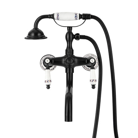 Grifo de bañera mural PALOMA RETRO S-1184B negro