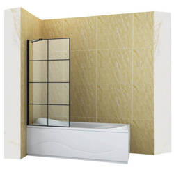 MAMPARA DE BAÑO MADISON+ DE 1 HOJA 80X140 FIJA NEGRA